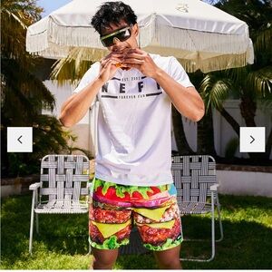 Neff Red and Green Board Shorts Swim